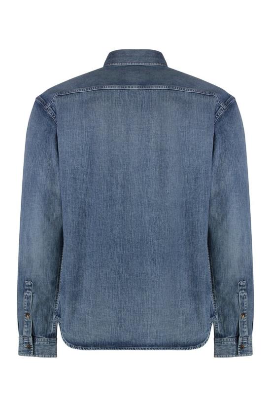 25FW 생로랑 긴팔 셔츠 823437Y14MJ 4248 Navy - SAINT LAURENT