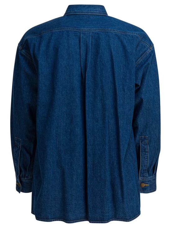 25SS 오라리 긴팔 셔츠 A25SS01SDMIDIUM WASHED INDIGO BLUE - AURALEE