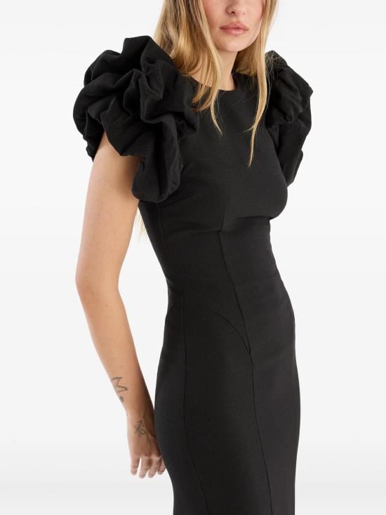 25FW 로테이트 미디 원피스 114668 100 Black - ROTATE