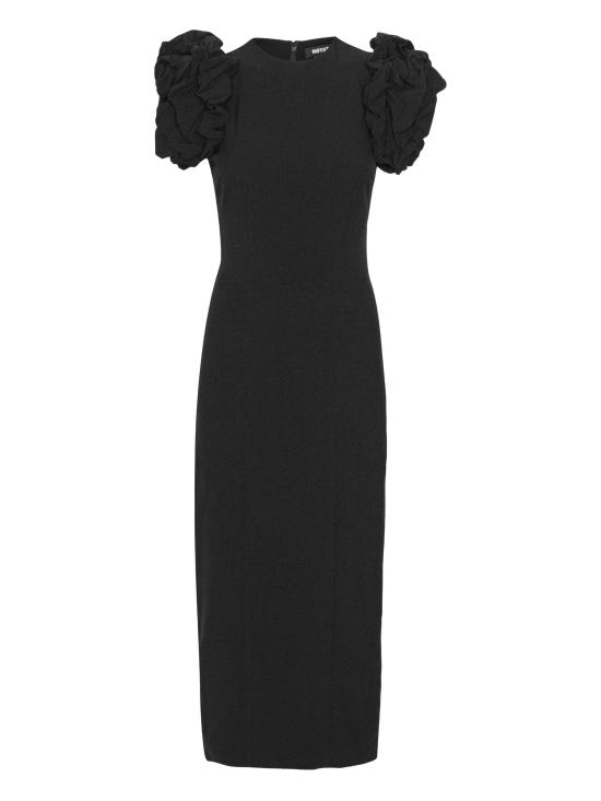 25FW 로테이트 미디 원피스 114668 100 Black