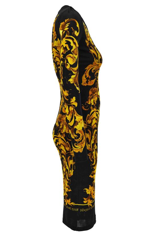 25FW 베르사체 미디 원피스 79HAO9P0 JS524G89 Black - VERSACE