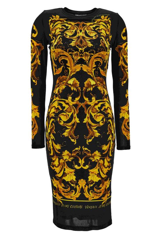 25FW 베르사체 미디 원피스 79HAO9P0 JS524G89 Black