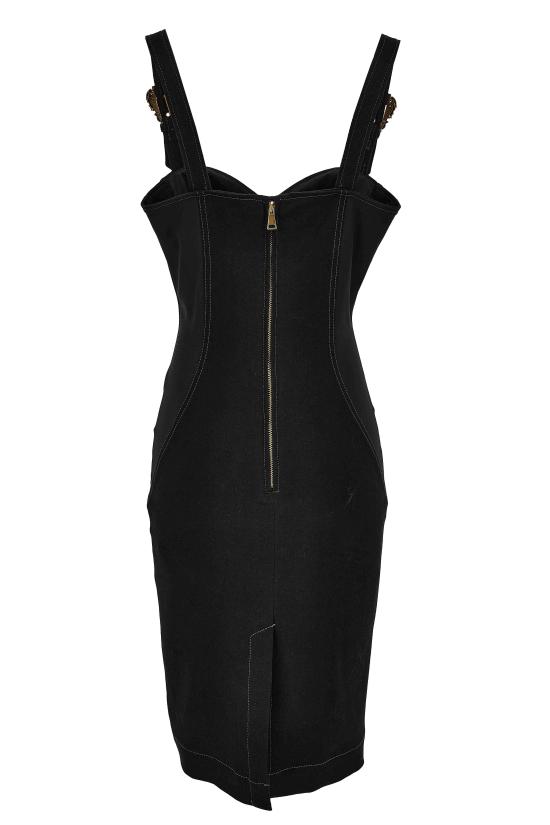 25FW 베르사체 미디 원피스 79HAO94M DT037909 Black - VERSACE