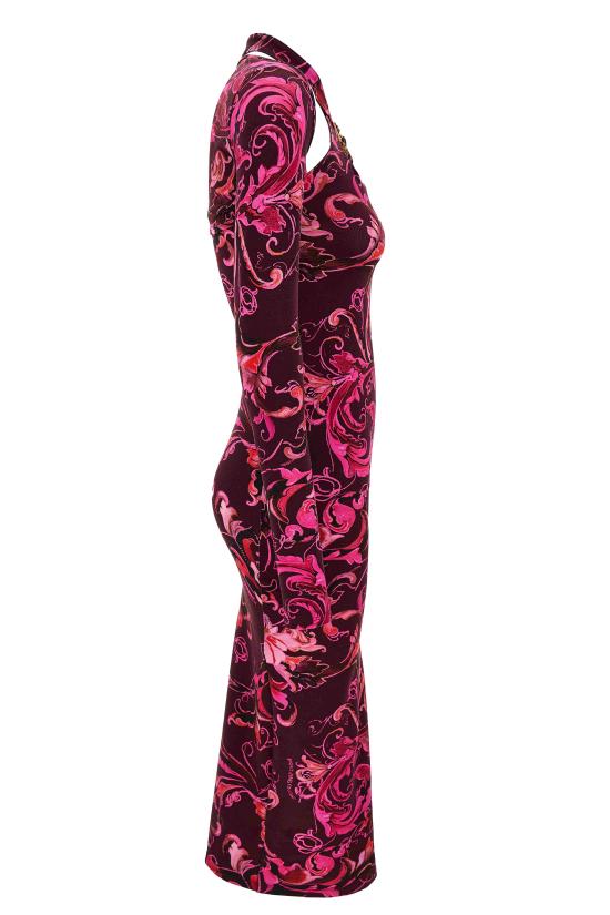 25FW 베르사체 미디 원피스 79HAO972 JS518317 PURPLE - VERSACE