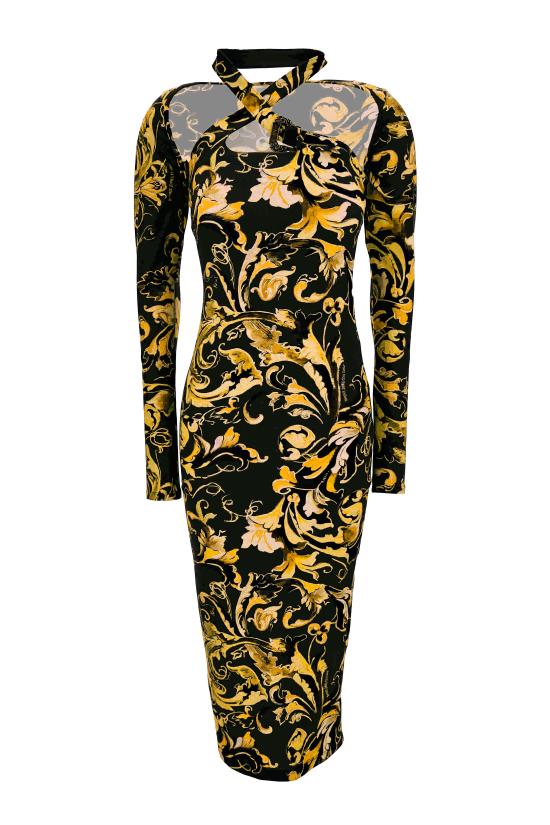 25FW 베르사체 미디 원피스 79HAO972 JS518G89 Black