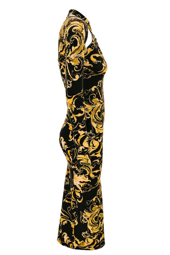 25FW 베르사체 미디 원피스 79HAO972 JS518G89 Black - VERSACE