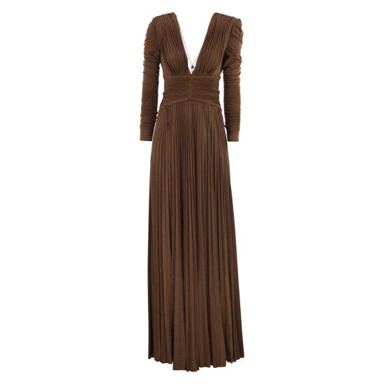 25FW 엘리자베타프랜치 네크리스 루렉스 저지 레드카펫 드레스 ABR4057E2 BROWN