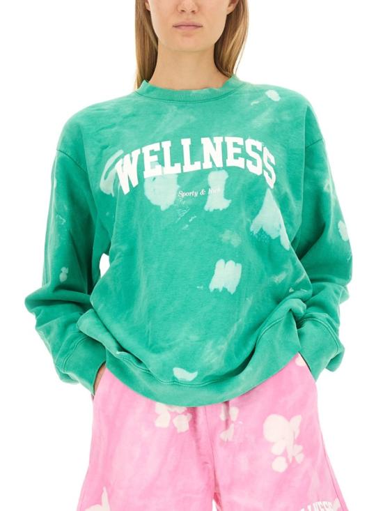  스포티앤리치 긴팔 티셔츠 CR952TA TAHITI WHITE Green - SPORTY & RICH