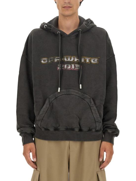  오프화이트 후드 티셔츠 OMBB119 F23FLE0051084 Black