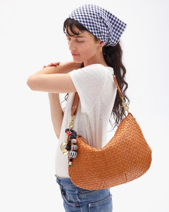  클레어 브이 키링 클레어 V. 비즈 스트라이프 포브 - CLEARE V.