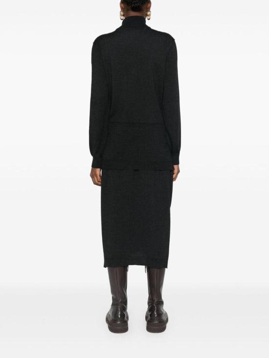  르메르 메리노 블렌드 트롱프뢰유 드레스 DR1082LK087BK966 Dark Grey - LEMAIRE