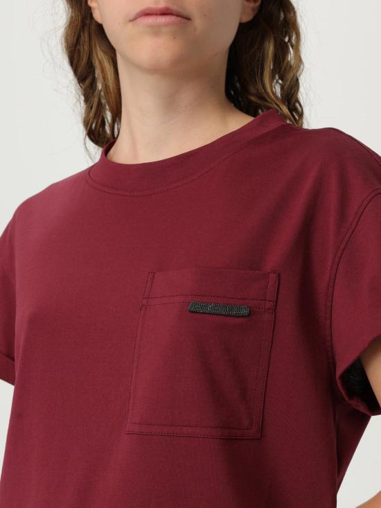 25FW 브루넬로 쿠치넬리 반팔 티셔츠 MPT81EC720 C4331 Wine - BRUNELLO CUCINELLI