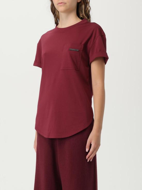 25FW 브루넬로 쿠치넬리 반팔 티셔츠 MPT81EC720 C4331 Wine - BRUNELLO CUCINELLI