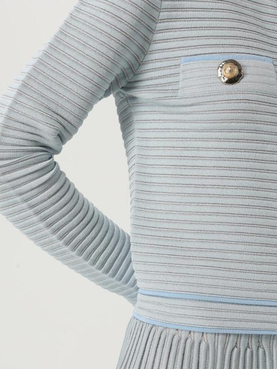 25FW 발망 가디건 FF1KL240KI83 SOM Blue - BALMAIN