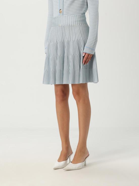 25FW 발망 데님 스커트 FF1LB512KI83 SOM Blue - BALMAIN