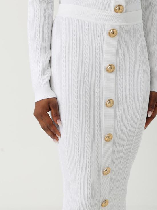 25FW 발망 스커트 FF1LD066KI50 0FA White - BALMAIN