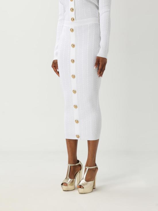 25FW 발망 스커트 FF1LD066KI50 0FA White - BALMAIN