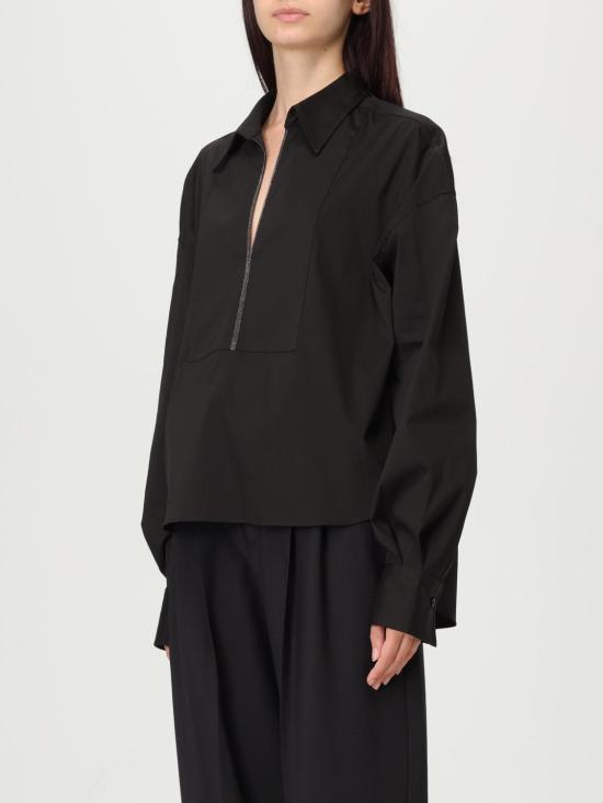 25FW 브루넬로 쿠치넬리 탑 M0091EA105 C101 Black - BRUNELLO CUCINELLI