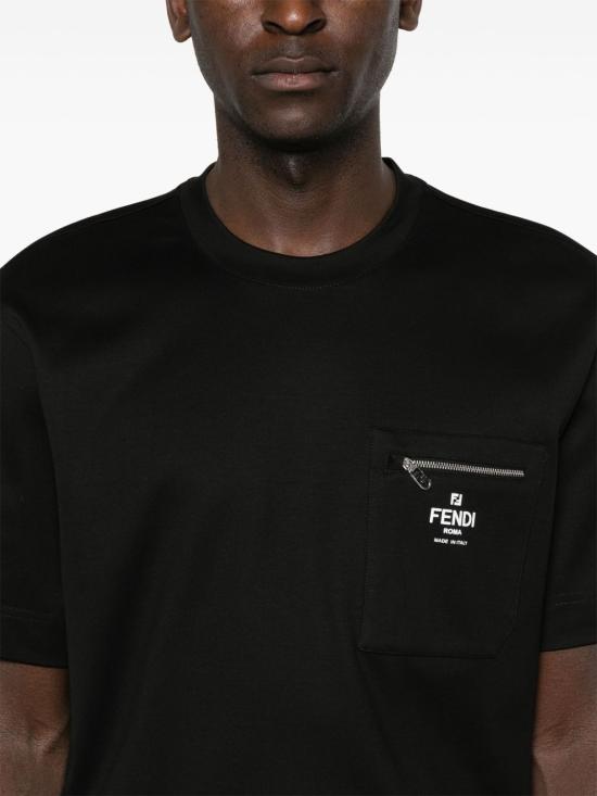 25FW 펜디 반팔 티셔츠 FY0936 ARYRF0QA1 Black - FENDI