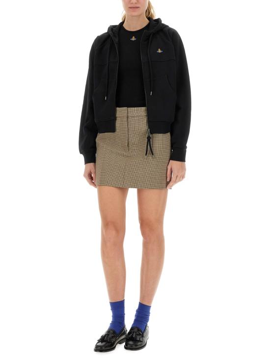 25FW 비비안웨스트우드 크롭 후드 집업  1I010012J006ON401 BLACK DOM - VIVIENNE WESTWOOD
