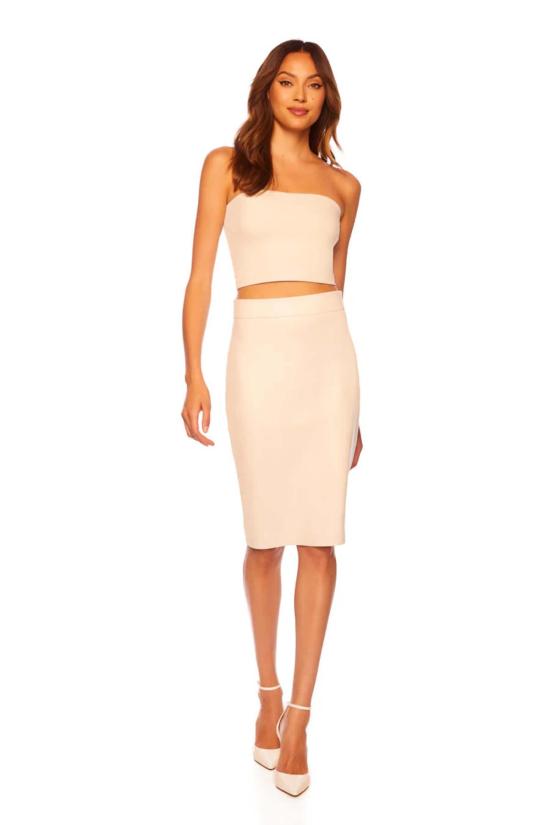  Susana Monaco 미디 스커트 수자나 모나코 인조 가죽 펜슬 스커트 - OTHER BRANDS