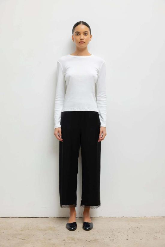  리셋 크롭 팬츠 레셋 바브 레이스  블랙