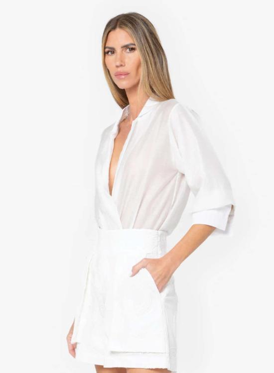  제이비큐 바디수트 티셔츠 Jbq 마르셀린 바디수트 에크루 - JBQ