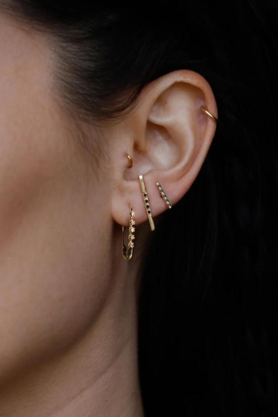  로렌 스튜어트 이어링 블랙 다이아몬드 로드 스터드 - LOREN STEWART