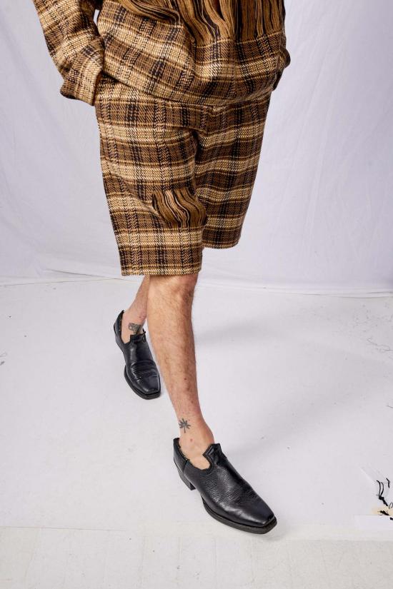  Wynn Hamlyn 숏팬츠 브라운 체크 우븐 반바지 - OTHER BRANDS