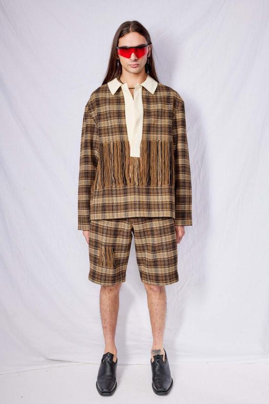  Wynn Hamlyn 숏팬츠 브라운 체크 우븐 반바지 - OTHER BRANDS