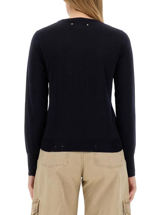 25FW 골든구스 메리노 울 스웨터 GWP00952 P00066550501 Blue - GOLDEN GOOSE