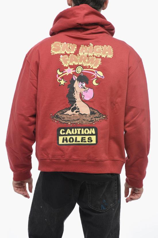  스카이하이팜 후드 티셔츠 SHF03T0221 Red - SKY HIGH FARM