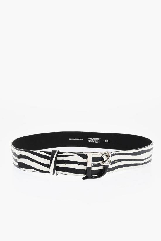  디스퀘어드2 레귤러 벨트 BEW0392 18904165 M072 Black White - DSQUARED2