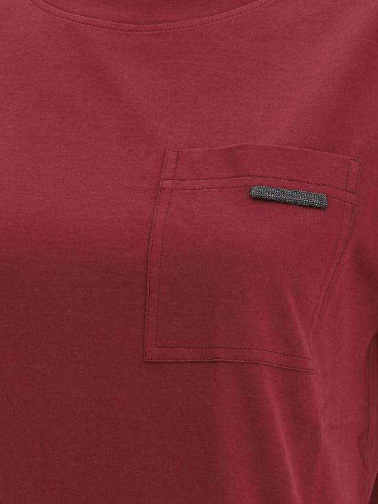 25FW 브루넬로 쿠치넬리 반팔 티셔츠 MPT81EC720 C4331 BORDEAUX - BRUNELLO CUCINELLI