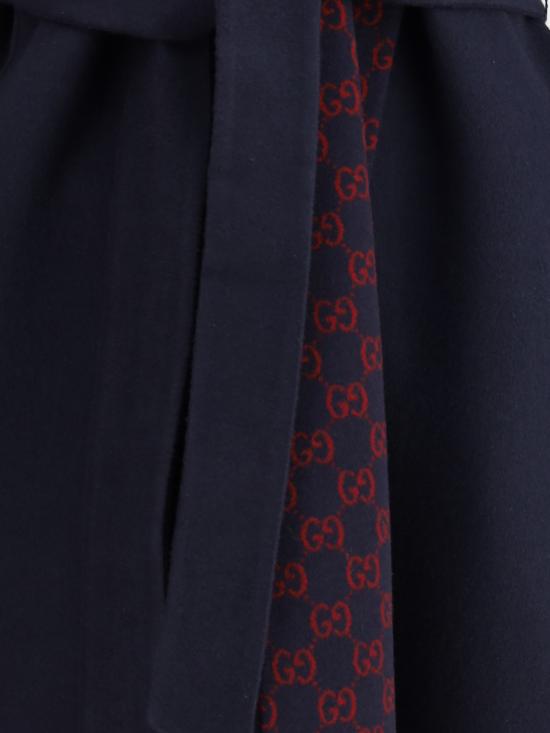 25FW 구찌 리버서블 GG 실크 울 블렌드 코트 793634ZAQW0 4692 BLUE - GUCCI