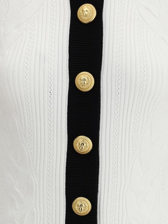 25FW 발망 가디건 FF1KL191KI64 GAB WHITE - BALMAIN