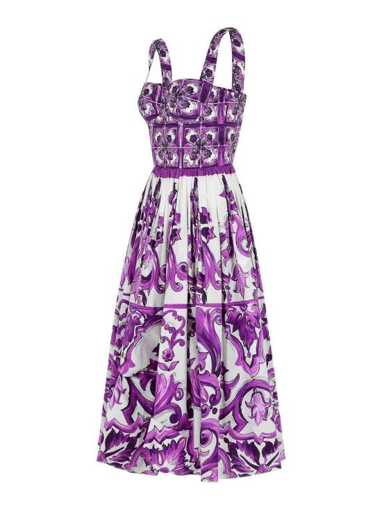  돌체앤가바나 미디 원피스 F6TTGTHH5ENIP3TN Purple - DOLCE & GABBANA