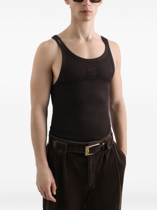 25FW 돌체앤가바나 민소매 티셔츠 G8SV9ZFU7AV M0682 Black - DOLCE & GABBANA