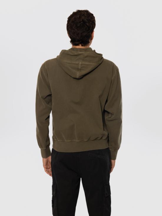  스톤 아일랜드 후드 티셔츠 K2S15 6100017 S0184 V0154 MILITARY GREEN DOM - STONE ISLAND