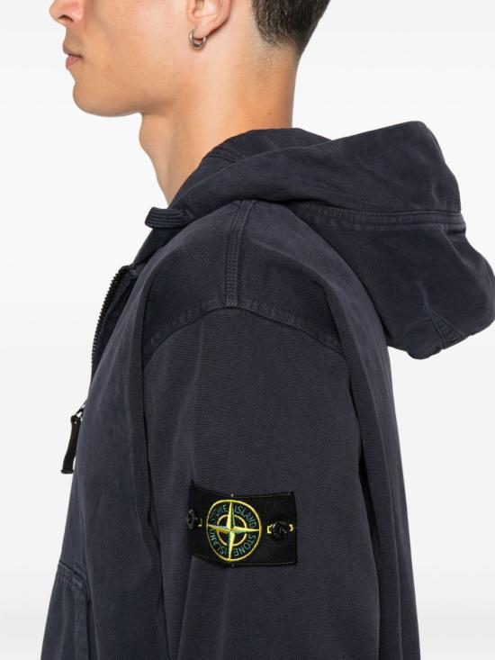  스톤 아일랜드 후드 티셔츠 K2S15 6100017 S0184 V0126 INK BLUE DOM - STONE ISLAND