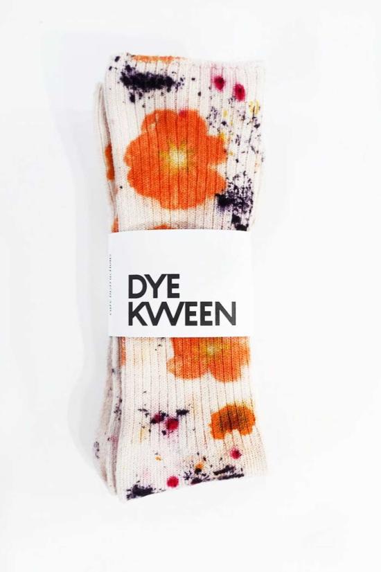  DYE KWEEN 양말 다이 퀸 프레스드 플라워 대나무