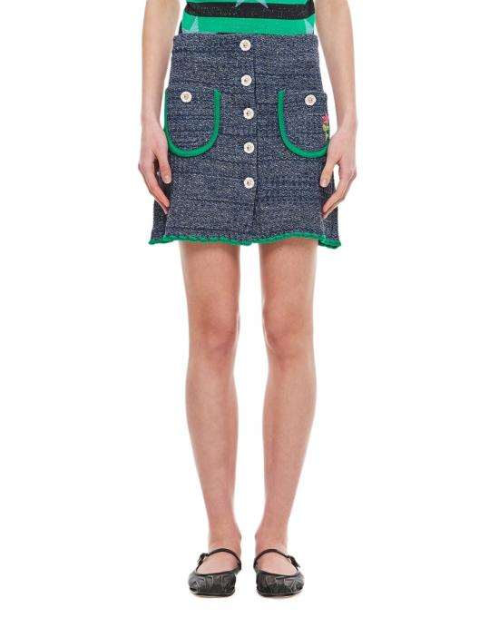  코르미오 숏 스커트 CHIARACOTTONBLUEWSILVERGLITTER Blue