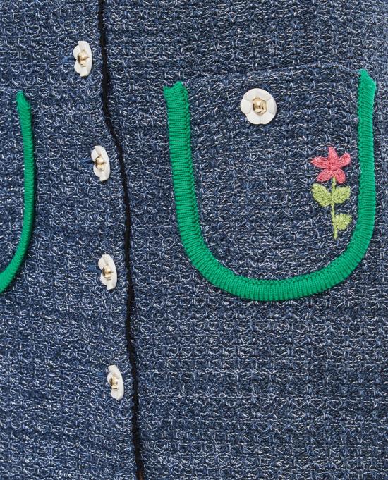  코르미오 숏 스커트 CHIARACOTTONBLUEWSILVERGLITTER Blue - CORMIO