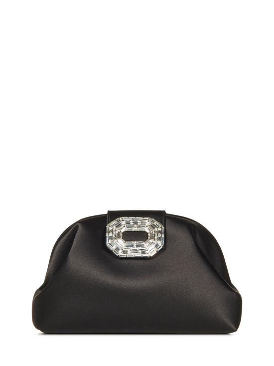 25FW 아미나 무아디 클러치/파우치 CAMELIASATIN BLACK Black