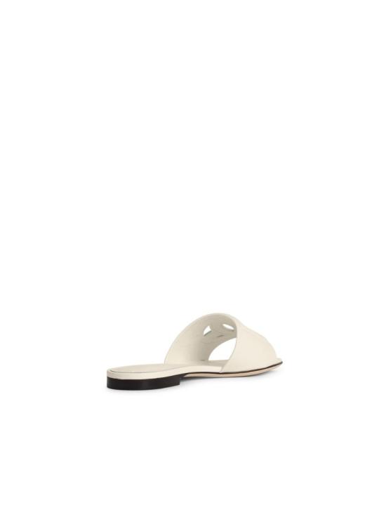  돌체앤가바나 DG 로고 카프스킨 슬리퍼 CQ0436 AY329 80001 White - DOLCE & GABBANA