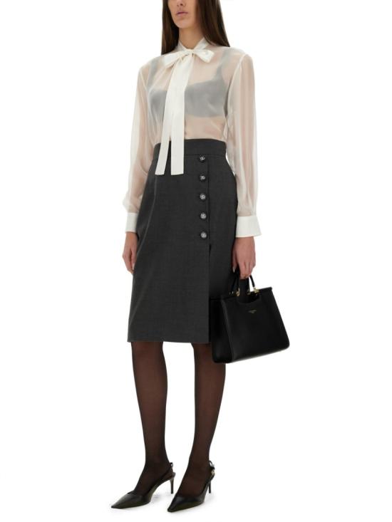 25SS 돌체앤가바나 쉬폰 보우 셔츠 F5T27T FU1ATW0800 White - DOLCE & GABBANA