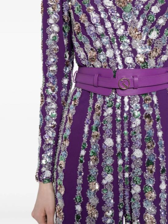  사이드 코베이시 점프수트 래핑된 탑이 있는 캔톤 크레이프 비즈 - SAIID KOBEISY