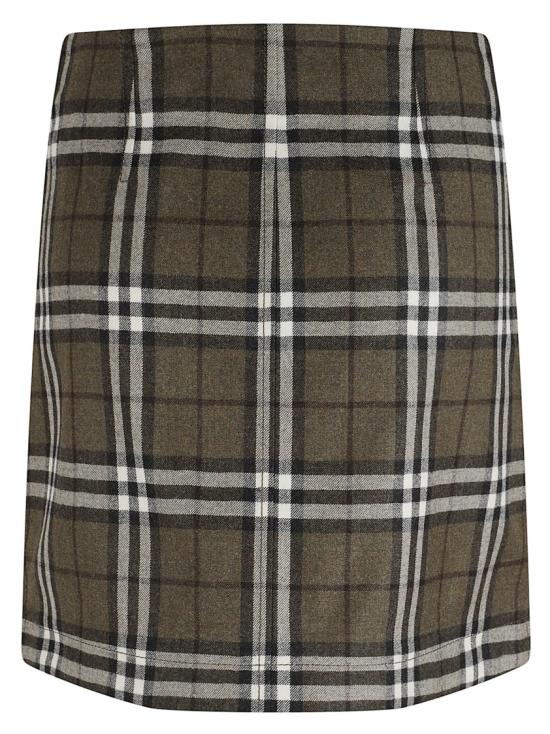 25FW 버버리 체크 본디드 울 트렌치 미니 스커트 8110911 C3078 Multicolor - BURBERRY