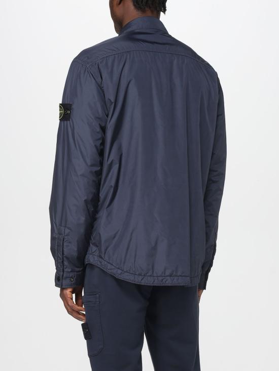 25FW 스톤 아일랜드 크링클 랩스 NY 리사이클 나일론 안티 드롭 윈드 레지스턴트 패딩 셔츠 Q100006S0A23 V0020 Blue - STONE ISLAND