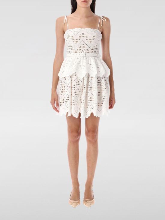 25FW 셀프 포트레이트 롱 원피스 PF25118SW White